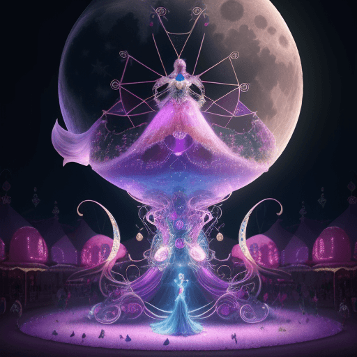 AI generated: Create a 4K visual poem that captures the ephemeral beauty of a moonlit carnival in a parallel dimen...