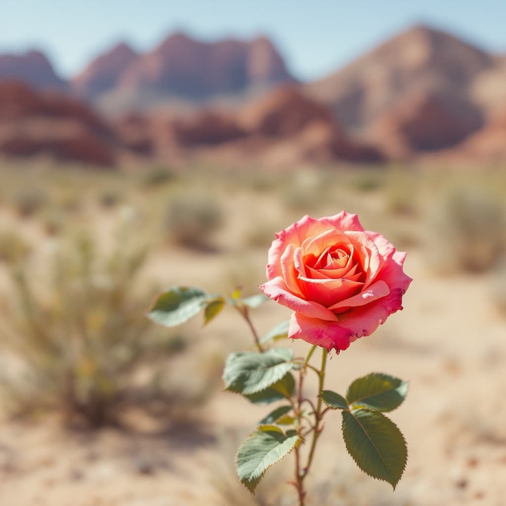 AI generated: rose in the dessert 
 

