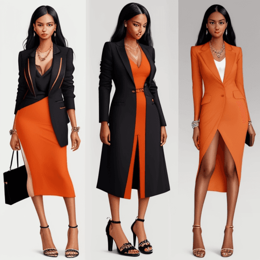 AI generated: /imagine prompt: Elegant fashion collage featuring stylish outfits for different occasions: a casual...