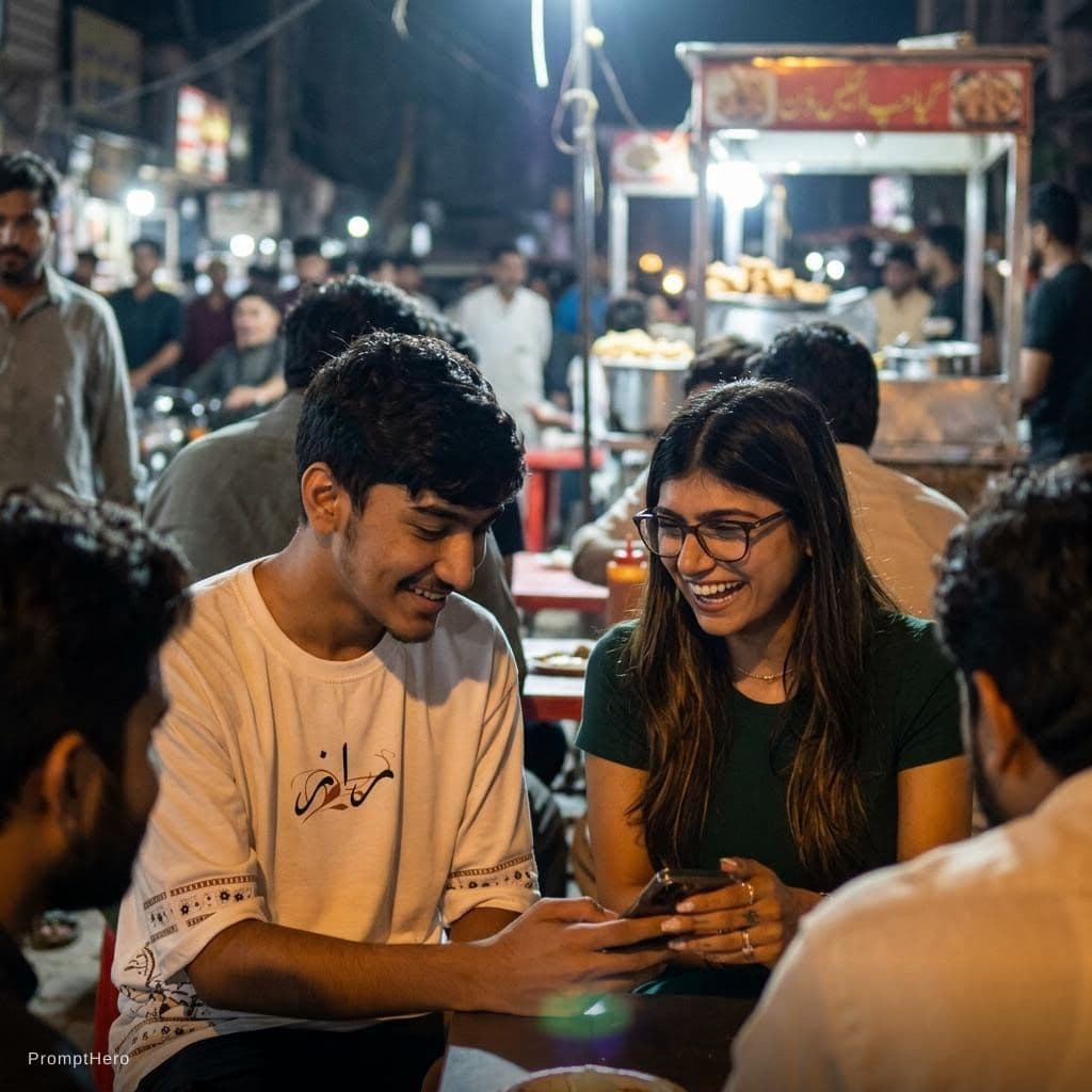 AI generated: With mia khalifa 