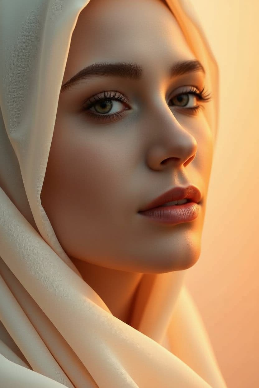 AI generated: "Original: "Image is high resolution close-up portrait photograph. Featuring a beautiful stylish lit...