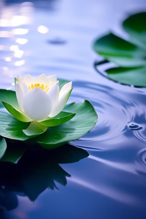 AI generated: lotus flower in water, fairies, 8k, detailed lotus, ultra realistic, cinematic lighting