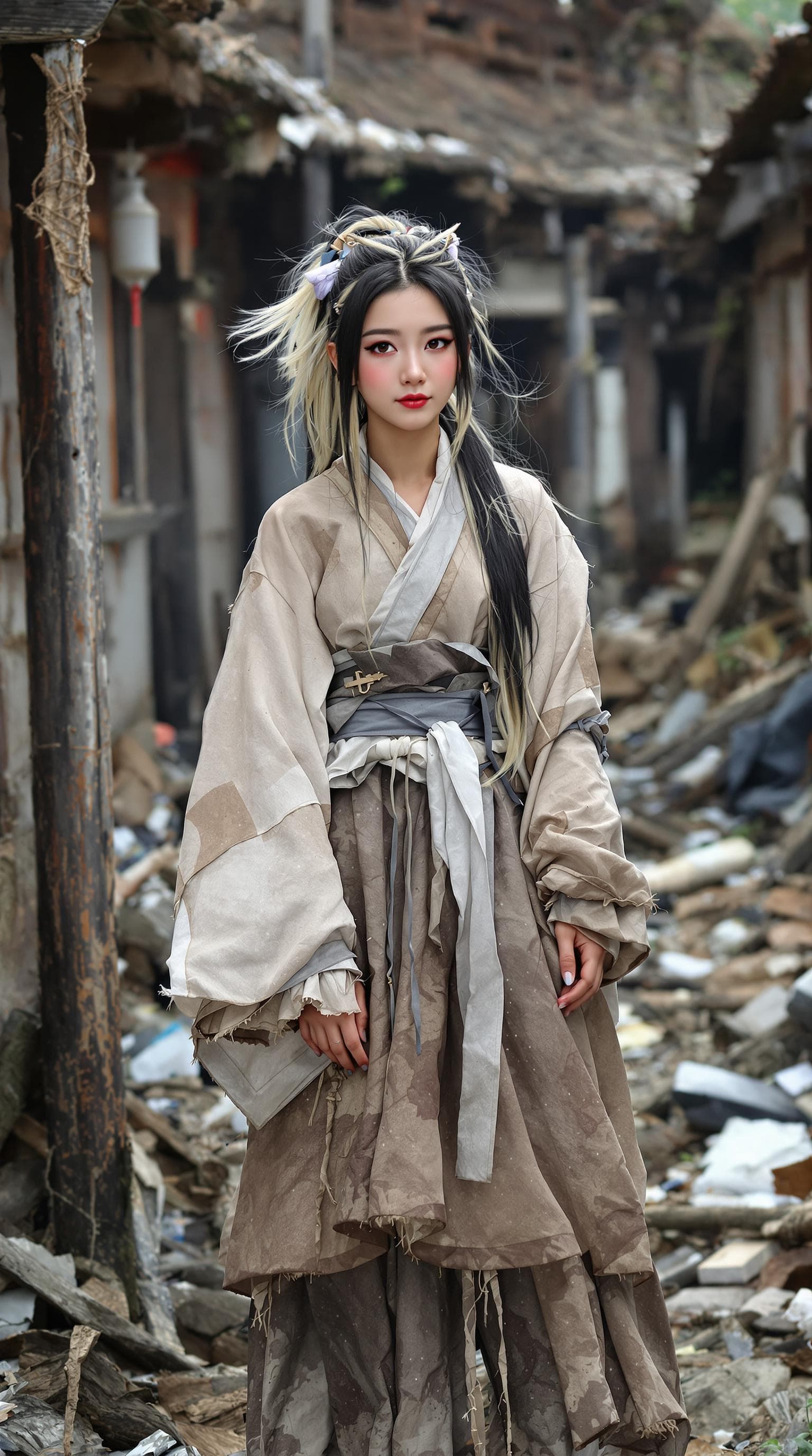 AI generated: a professional photo of a exceptionally of the most beautiful (Chinese peasant girl) girl in China, ...