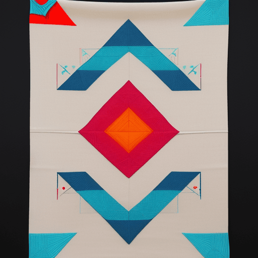 AI generated: mola kuna de panama, con lineas geometricas, plasmada, arte textil