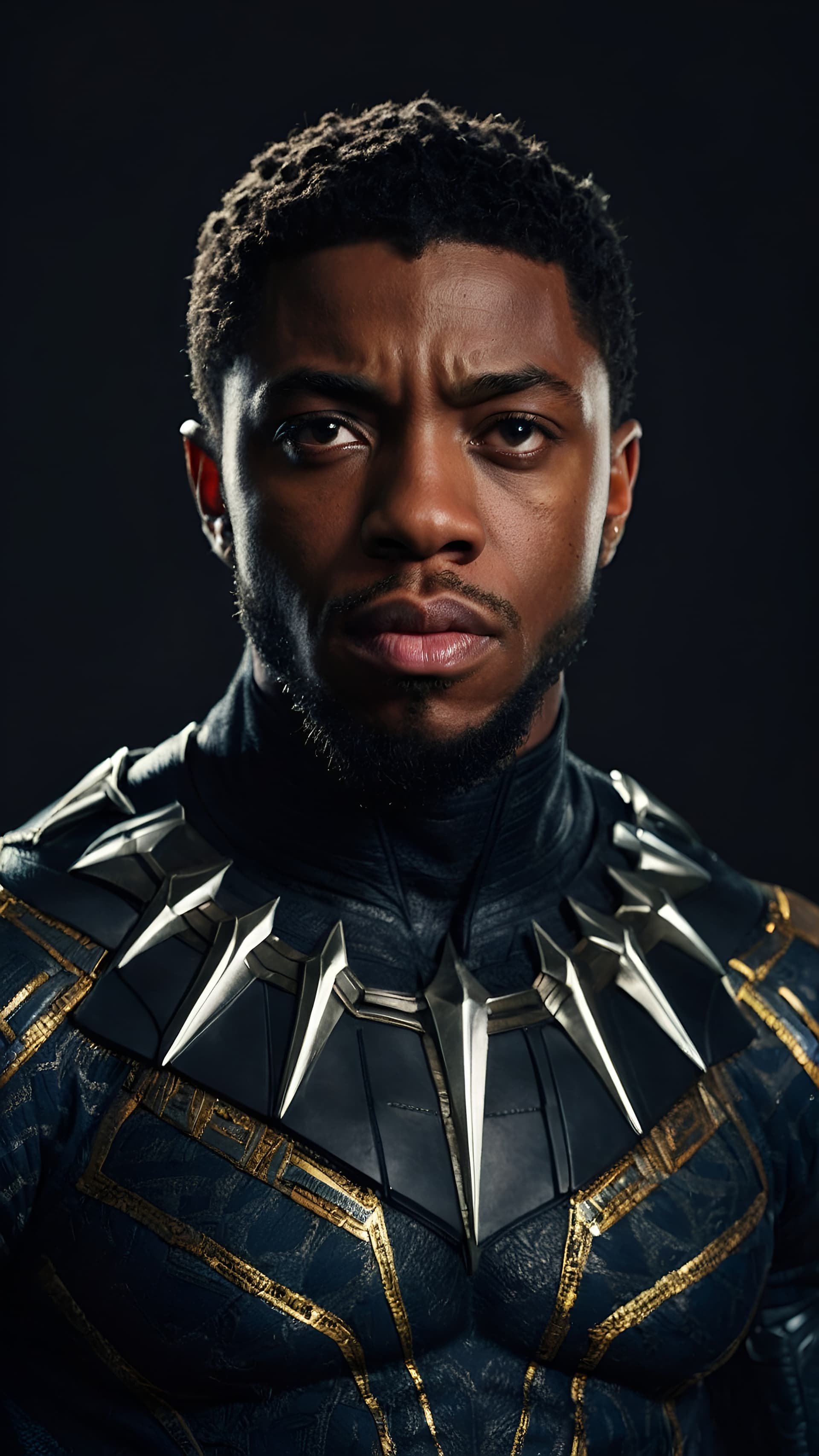 AI generated: Full Body Portrait of Chadwick Boseman as Black Panther, glare pose, detailed, intricate, full of co...