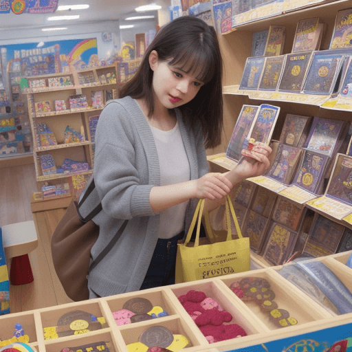 AI generated: coin looks at the toy store
