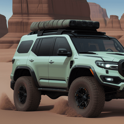 AI generated:  a futuristic SUV designed for off-road adventures, ultra realistic, photorealistic, with meticulous...