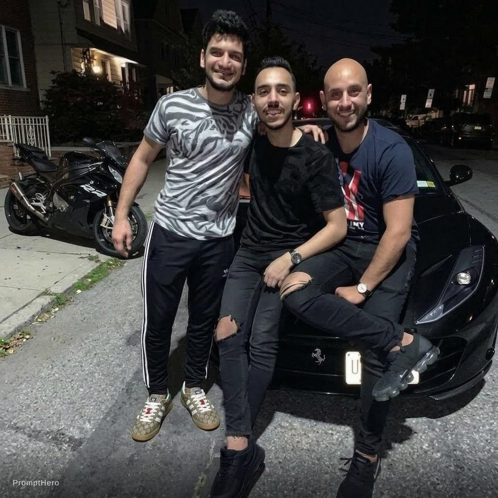 AI generated: The person who is on the left side change his shoes to be the uploaded shoes 