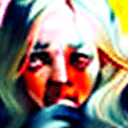 AI generated: realistic epic, Woman crying with (goat horns 1.2), sad look, deeply sad facial expression, blue and...