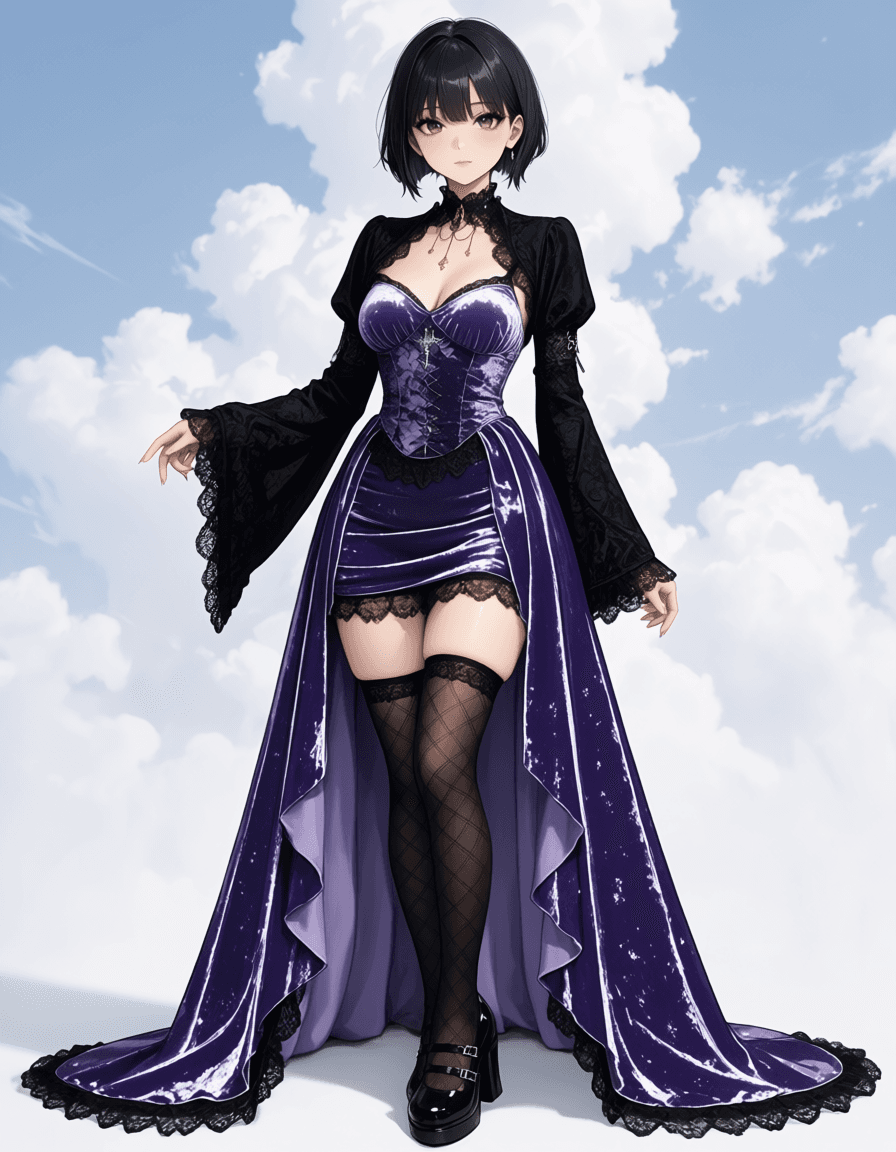 Crushed Velvet Gothic Dress - Image 4