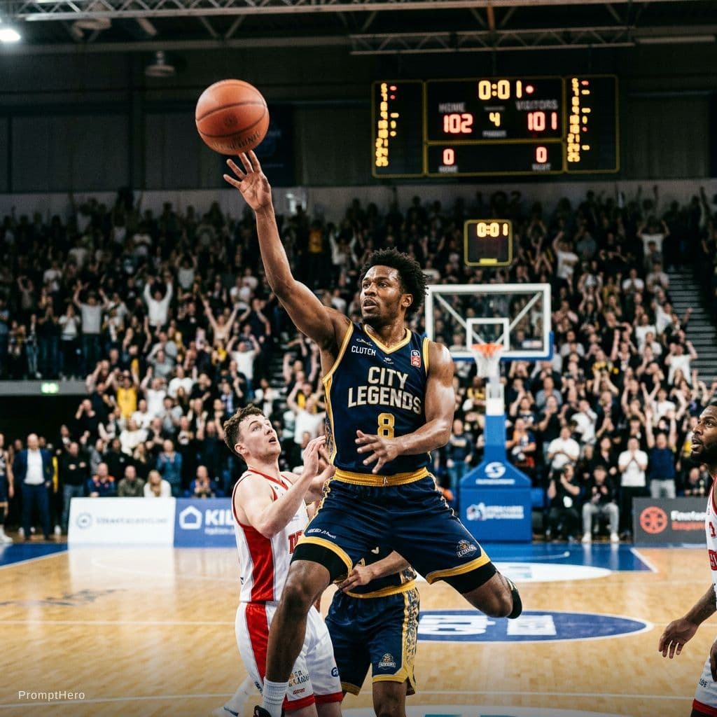 AI generated: Nba Basketball player in cluch time 