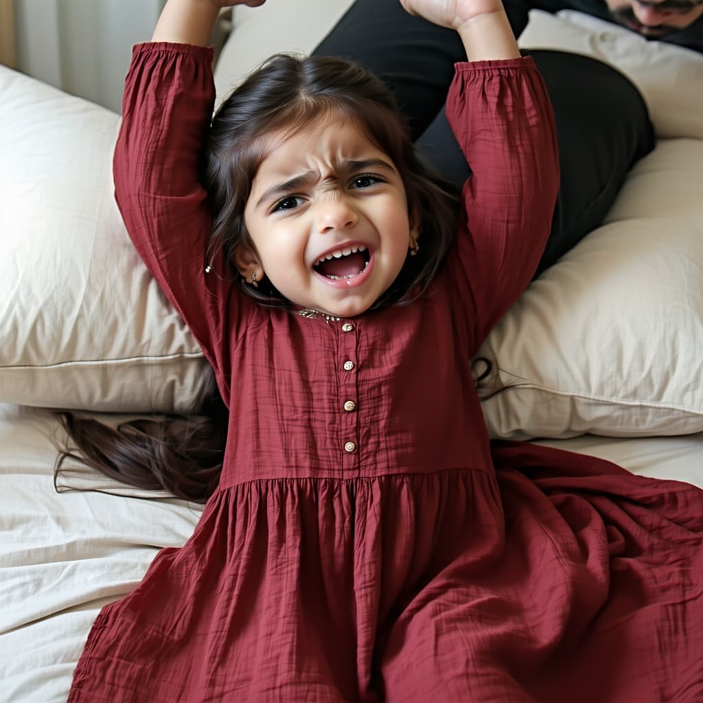 AI generated: A tiny super young Muslim Pakistani girl, as she lays on her back, her legs held in the air by a man...