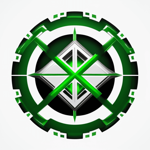 AI generated: an official logo for an AI company with green white colors

