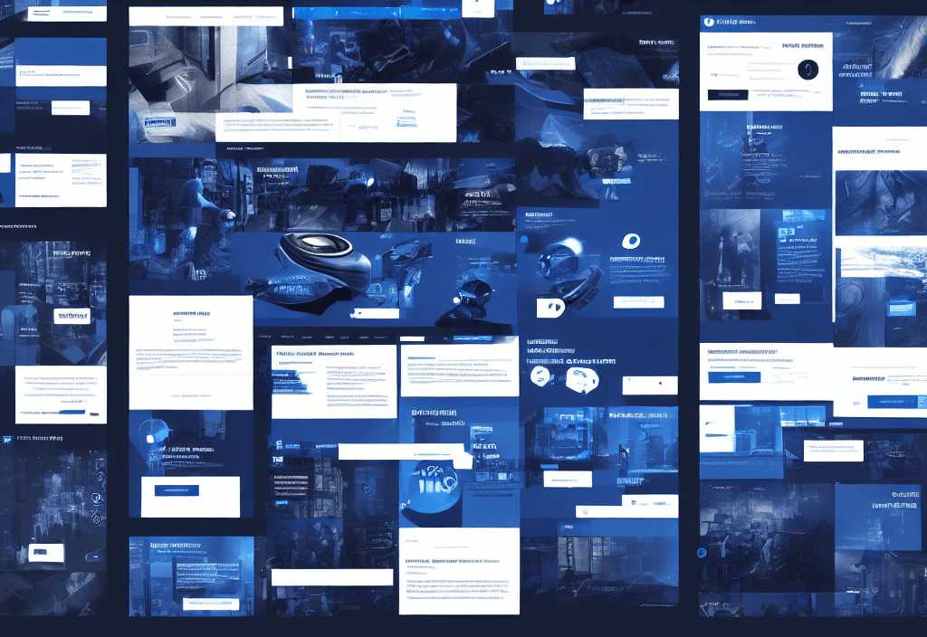 AI generated: home page, site web, ui design, awesome site web, futuristic, background dark blue, front end