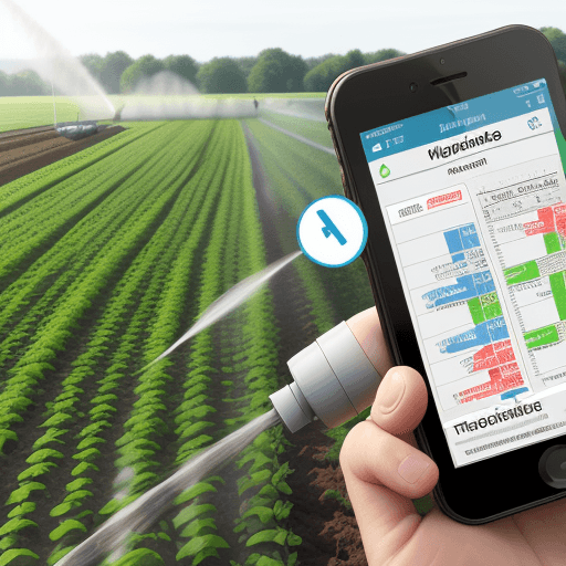 AI generated: A realistic image of a mobile application about schedules for watering and fertilizing farmland.