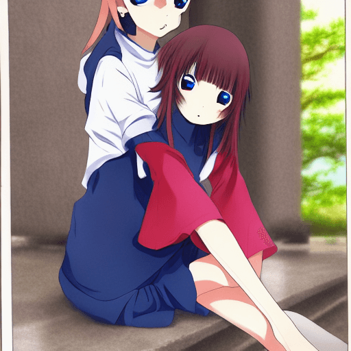 AI generated: Anime, girl sitting om face, 1boy