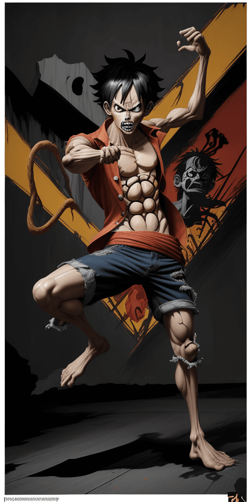 AI generated: 16k4d art rfktrstyle Monkey D Luffy, Cubist Angles, (Dynamic Pose)+, perfect form, perfect composure...