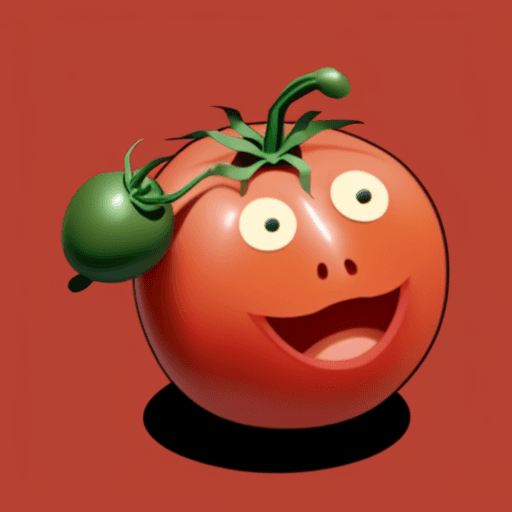 AI generated: simple little funny tomatoman
