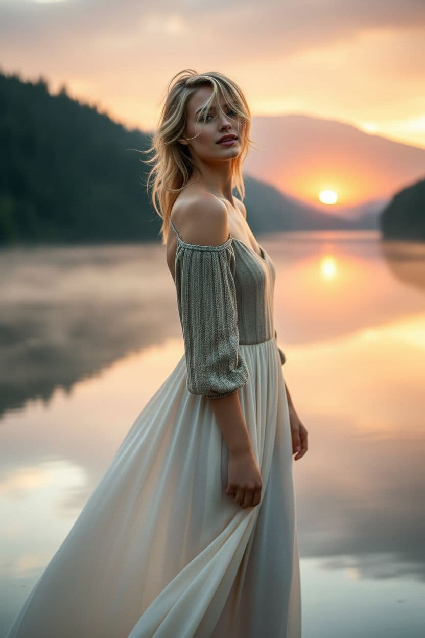 AI generated: "Image is a high resolution full-hight vertical portrait, dramatic cinematic style, golden hour sunr...