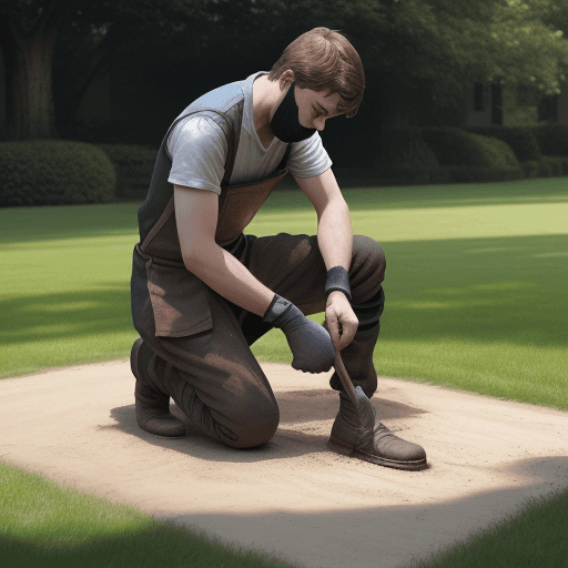AI generated: a man worrier full body ulra realisic face sanding on ground sward with hand
 