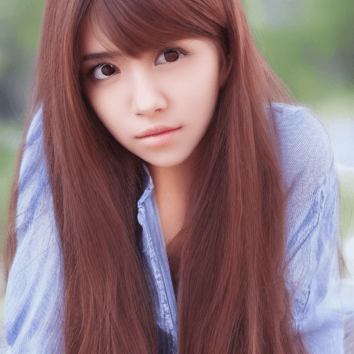 AI generated: A cute girl with long hairs