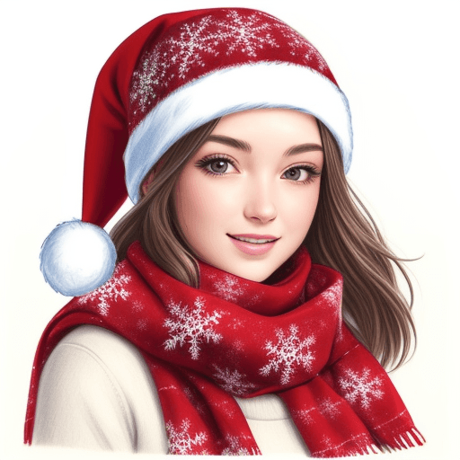 AI generated: detailed drawing christmas scarf