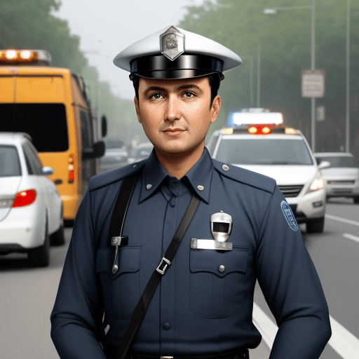 AI generated: Talking traffic policeman officer