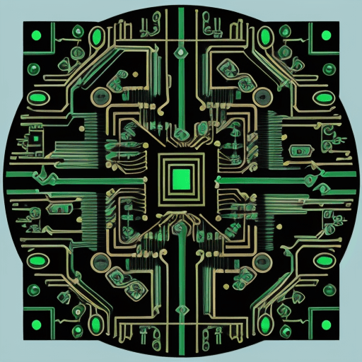 AI generated: weird circuit board , vector art
