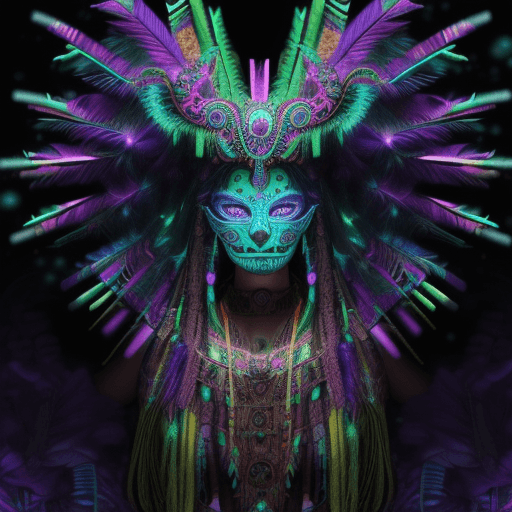 AI generated: Aztec God Quetzalcoatl over the sky of contemporary Mexico City with intense glow emerging from the ...