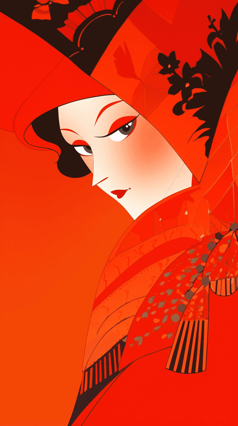 AI generated: The Renaissance meets abstract expressionism, close up shot of French elegant girl, manga style, in ...
