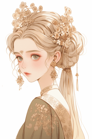 AI generated: A calm and serene Zen girl, nature-inspired style, with minimalistic makeup, Basic style by Chris Ri...