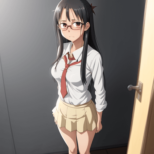 AI generated: source_anime, rating_explicit, 1girl, nagatoro standing in front of viewer facing the viewer, crying...