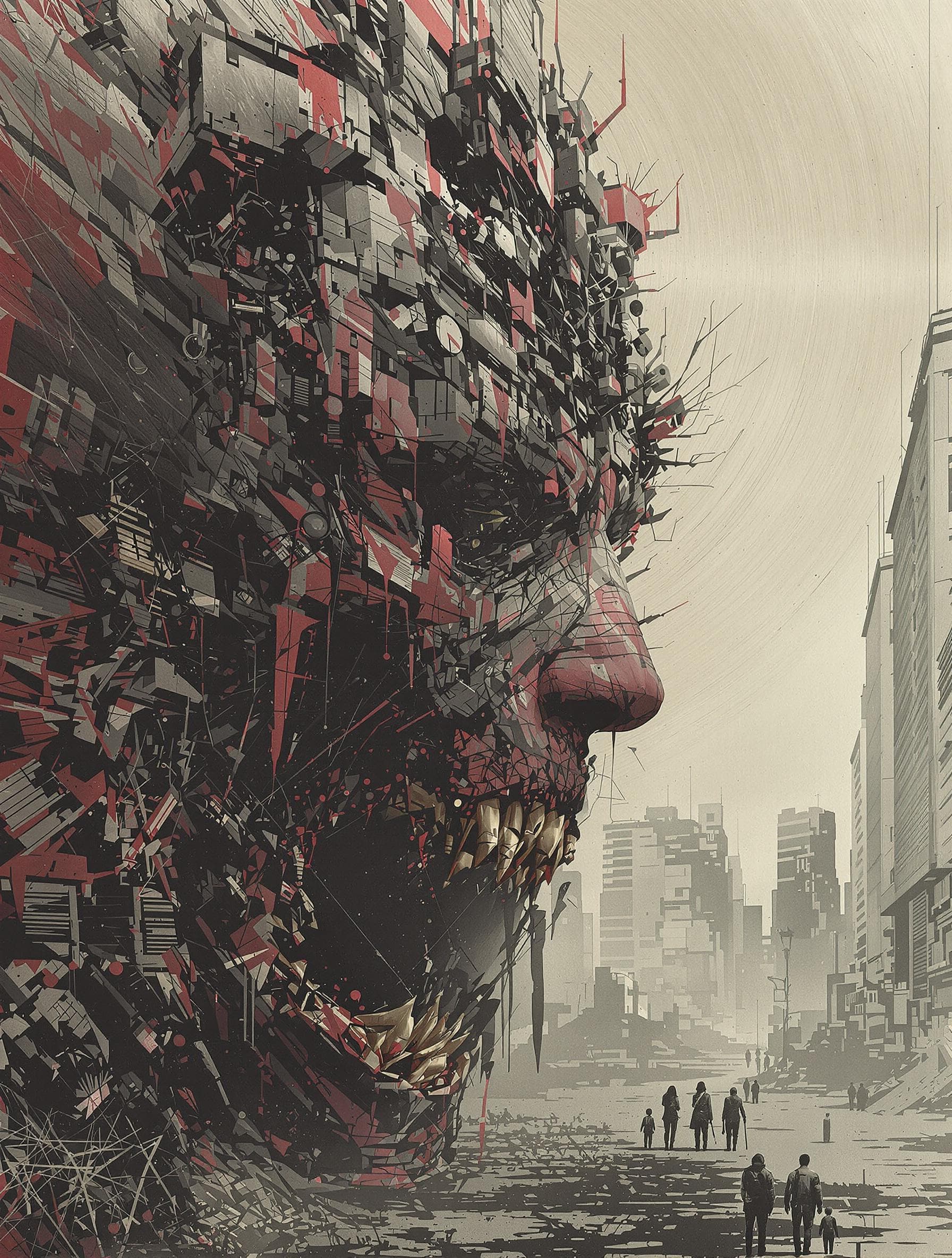 AI generated: /imagine prompt an amazing dystopian image (in the style of the artist Joao Ruas:1.9).8k