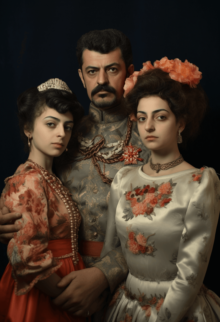 AI generated: with daughters, one of which was named lucille, in the style of photorealistic pastiche, ahmed morsi...