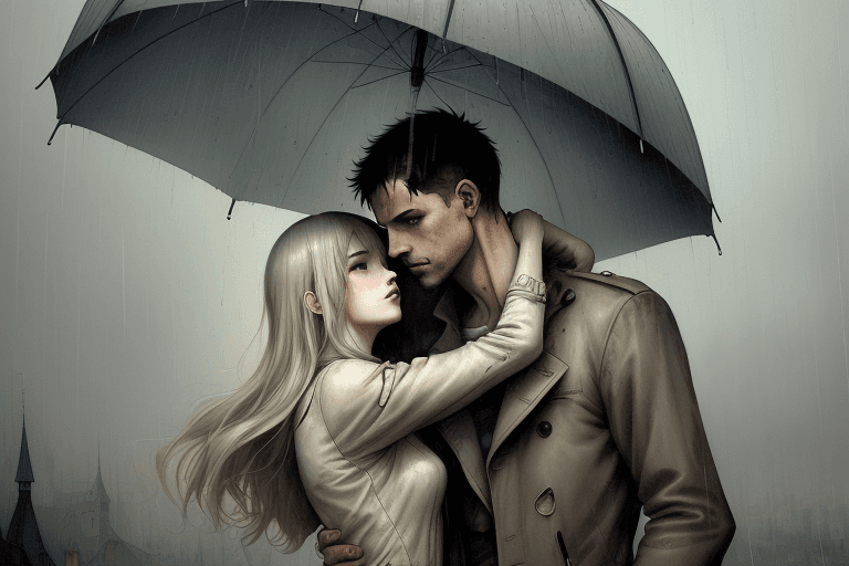 AI generated: a digital wallpaper, I remember the time we were in love, muted colors, dramatic composition, nostal...