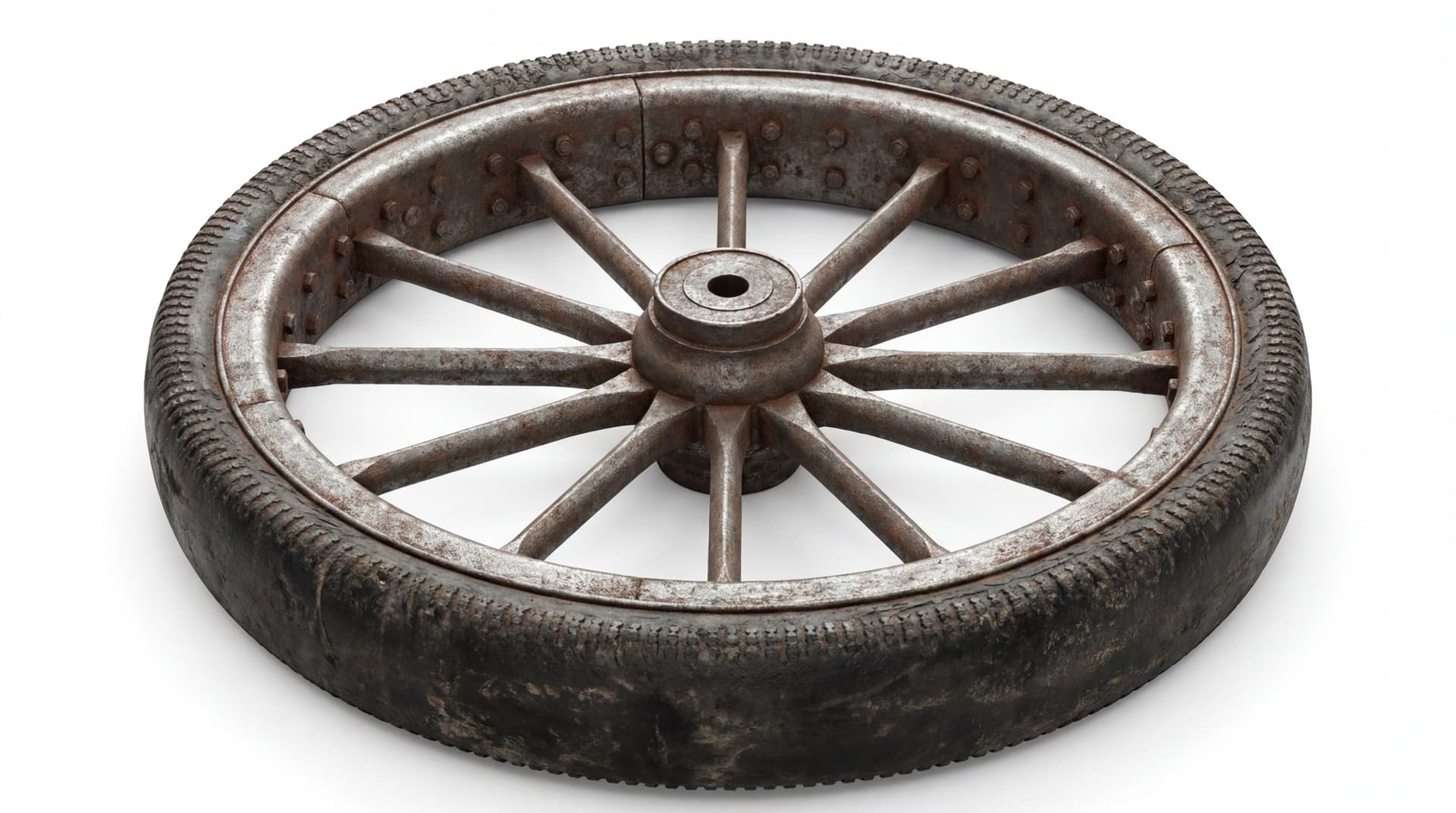 AI generated: turn it into a cutout photo realistic photo on white background. rims should be of metal.