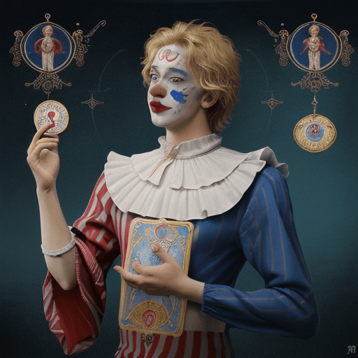 AI generated: 1boy, masterpiece, bestquality, 1male, adult, thefool(tarot), bard, clown, symbolism, visualart, occ...