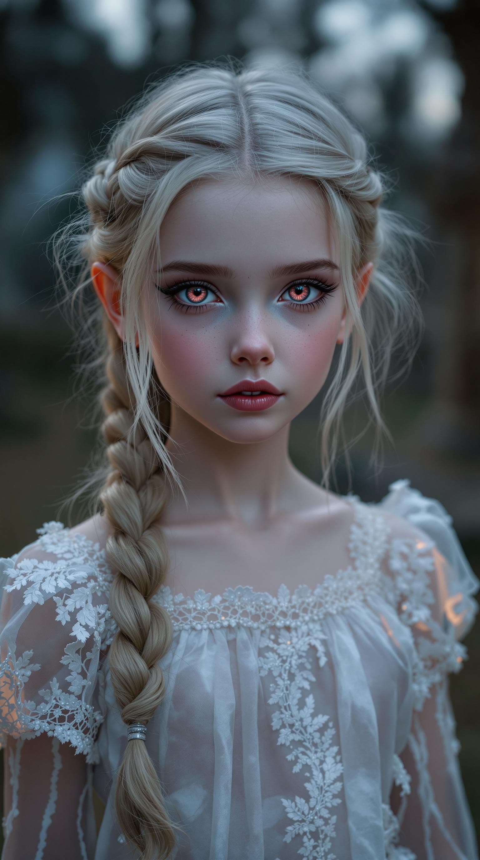 AI generated: a professional photo of a exceptionally of the most beautiful Russian vampire girl in the world, (ag...