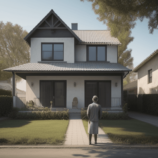 AI generated: house with person in front