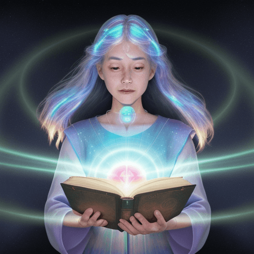 AI generated: A diverse group exchanging knowledge through glowing books, scrolls, and holograms. Imagine people o...
