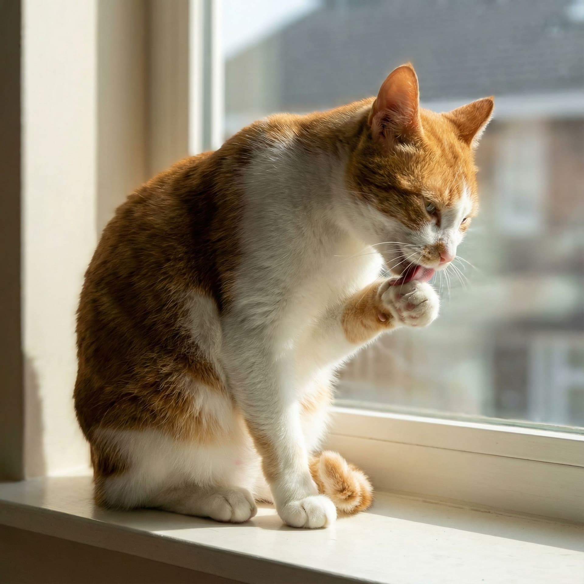 AI generated: Puss licking 