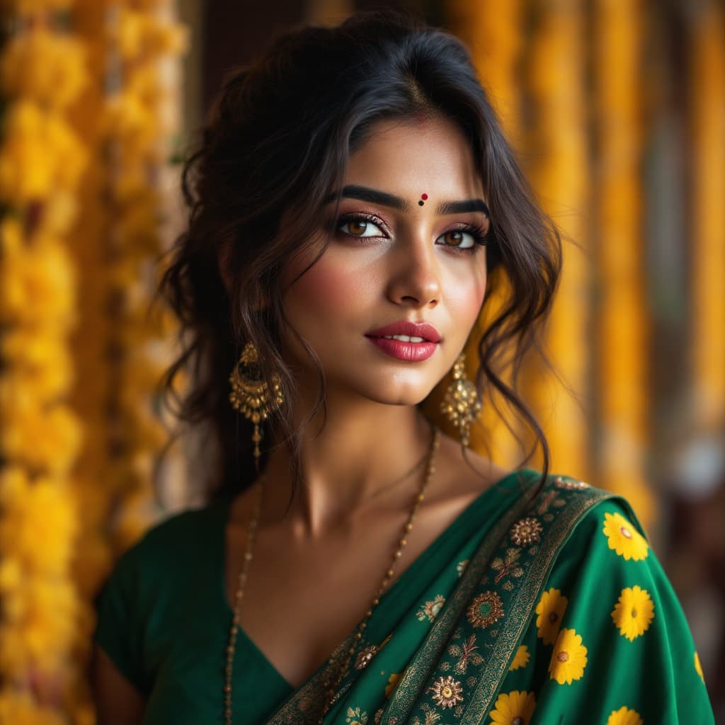 AI generated: indian modern girl photography