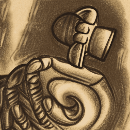 AI generated: create an 
cave painting like cartoonish charcoal image of a lutherian preast lifting weights