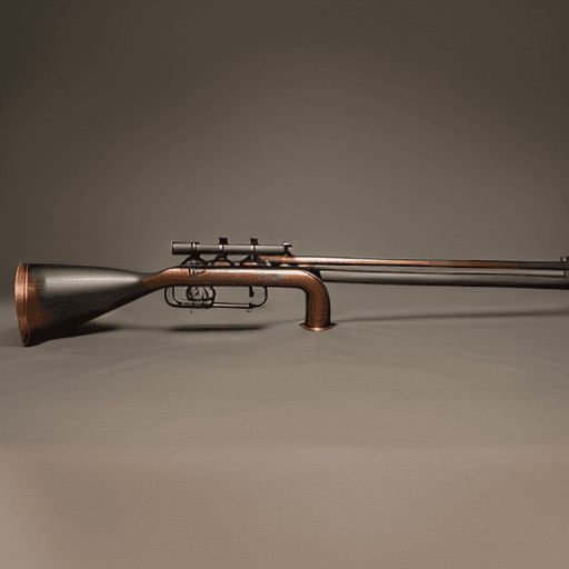 AI generated: An image of a black purified rifle, without trigger, without scope, with the tip of the barrel endin...