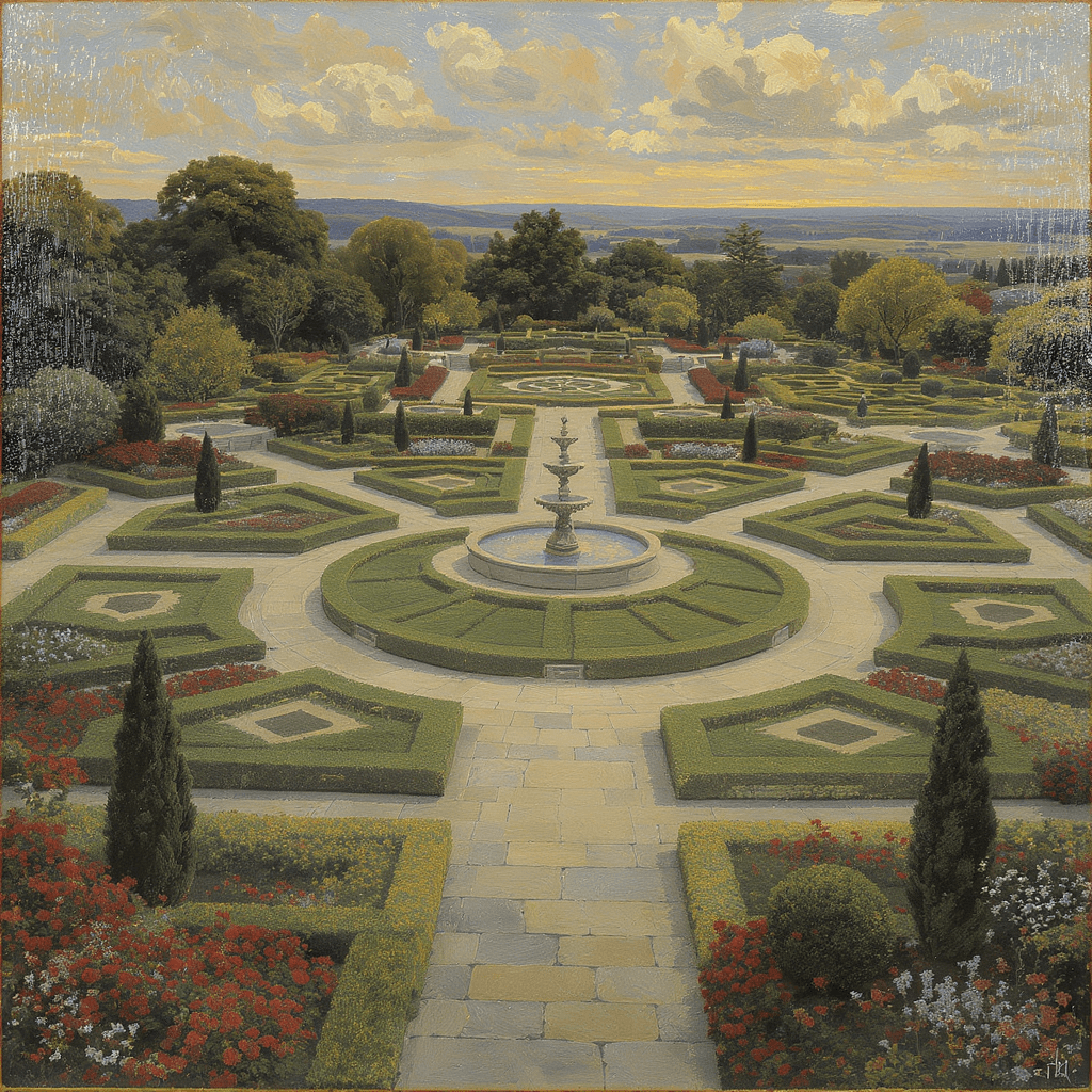 AI generated: Create a beautiful landscape that looks human made -- add brush strokes, whatever you can to give it...