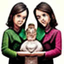 AI generated: Family Picture woman with three girls