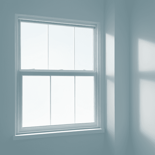AI generated: clean blue tinted aesthetic window with white background