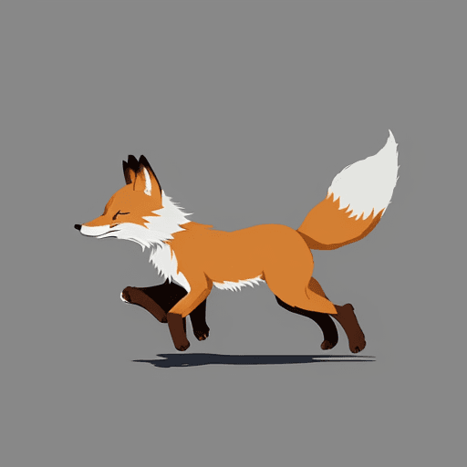 AI generated: 2d logo outline of a fox running