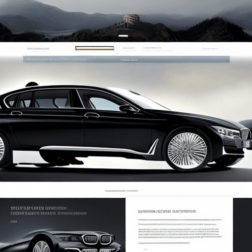 AI generated: web page,vip chauffeur service, bmw i7historical archive, Ecuador, web design, minimalist design, ui...