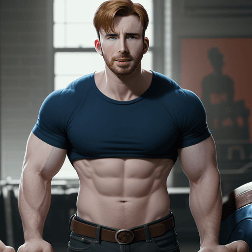 AI generated: Chris evans, muscle